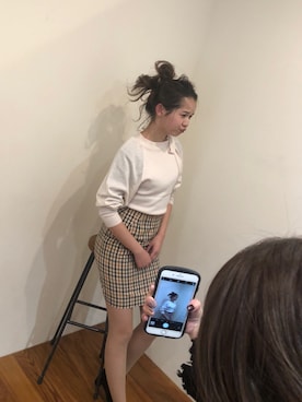 「STRAWBERRY-FIELDS（ストロベリーフィールズ）のアイテム（ニット/セーター）」を使った、Nastinさん（レディース・160cm）の春コーディネート