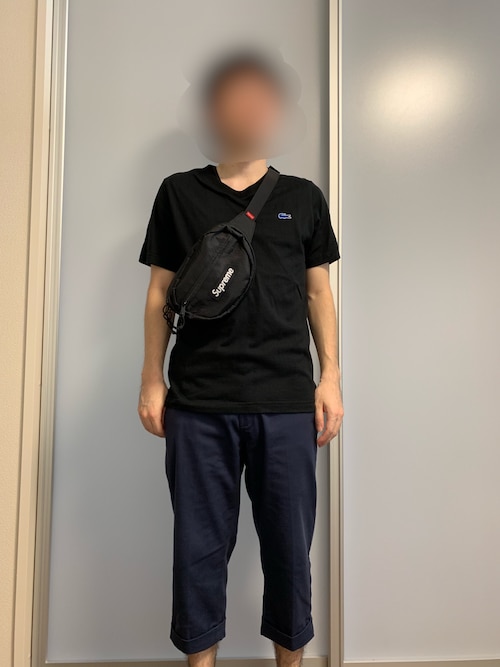 【返品送料無料】 SUPREME(シュプリーム)18AW ブラック ボディバッグ ウェストバック - ウエストポーチ