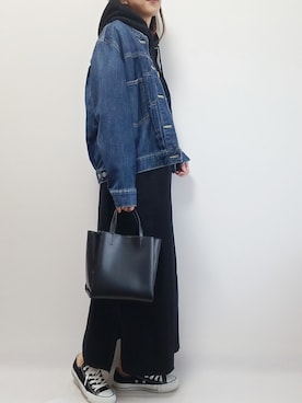 「coen」｜「アイテム（デニムジャケット）」を使った、riiさん（レディース・161cm）の秋コーディネート