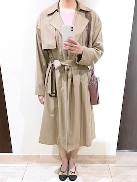 「アイテム（レインシューズ、ベージュ系）」を使った、ayaweさん（レディース・160cm）の春コーディネート