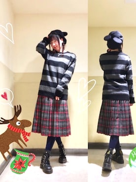 「メンズライクコーデ」｜「アイテム（腕時計）」を使った、七咲さん（レディース・165cm）の冬コーディネート