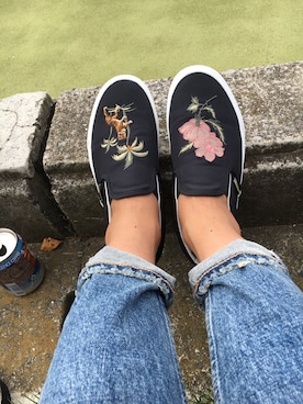 「moussy」｜「アイテム（スリッポン）」を使った、aiさん（レディース・154cm）の夏コーディネート
