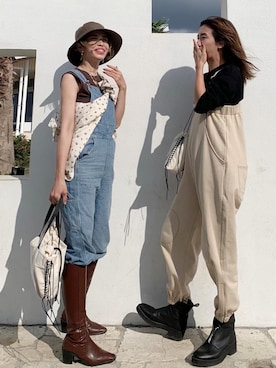 「ETRE TOKYO（エトレトウキョウ）のアイテム（オールインワン・サロペット）」を使った、masudamamiさん（レディース・165cm）の秋コーディネート