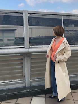 「アイテム（トレンチコート）」を使った、とよさん（レディース・152cm）の春コーディネート