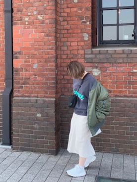「サーマルスカート」｜とよさん（レディース・152cm）の春コーディネート