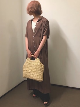 「アイテム（シャツワンピース）」を使った、とよさん（レディース・153cm・20代）の夏コーディネート
