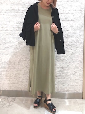 「アイテム（ミリタリージャケット）」を使った、とよさん（レディース・153cm・20代）の夏コーディネート