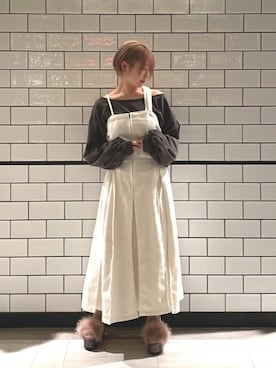 「アイテム（ジャンパースカート）」を使った、とよさん（レディース・152cm）の春コーディネート