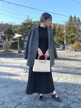 「部屋撮り」｜「アイテム（ワンピース/ドレス）」を使った、とよさん（レディース・152cm）の春コーディネート