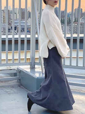 「MERLOT（メルロー）のアイテム（ニット/セーター）」を使った、とよさん（レディース・152cm）の秋コーディネート
