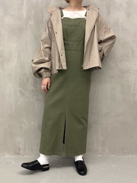 「アイテム（ジャンパースカート）」を使った、とよさん（レディース・152cm）の春コーディネート