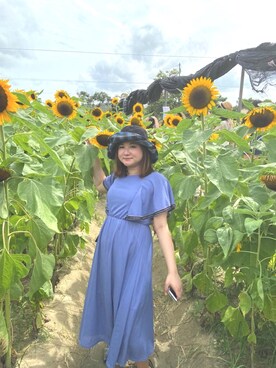 「blue」｜「アイテム（キャップ）」を使った、yuetnogさん（レディース・160cm）の夏コーディネート