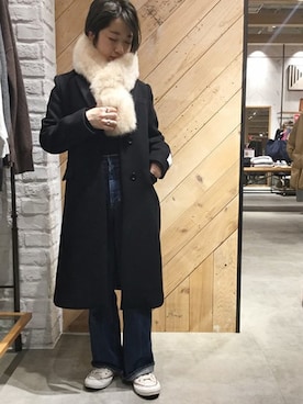 「JOURNAL STANDARD relume（ジャーナルスタンダード　レリューム）のアイテム（チェスターコート）」を使った、JOURNAL STANDARD relume　ららぽーと富士見店さん（レディース・152cm）の冬コーディネート