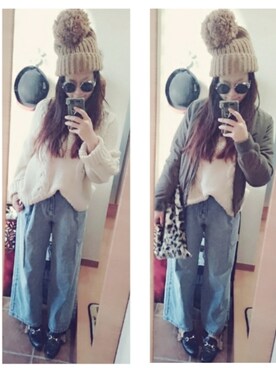 「バブーシュ」｜「アイテム（ブルゾン）」を使った、umakoさん（レディース・163cm）の冬コーディネート