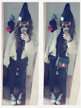 「MOUSSY（マウジー）のHAND DOWN Remake BZ（ブルゾン）」を使った、umakoさん（レディース・163cm）の冬コーディネート