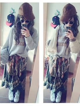 「MOUSSY（マウジー）のHAND DOWN Remake BZ（ブルゾン）」を使った、umakoさん（レディース・163cm）の冬コーディネート