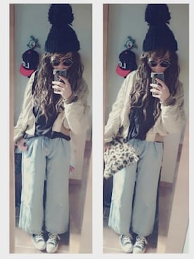 「MOUSSY（マウジー）のHAND DOWN Remake BZ（ブルゾン）」を使った、umakoさん（レディース・163cm）の冬コーディネート