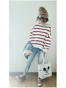 「Aco Design（アコデザイン）のアイテム（トップス）」を使った、umakoさん（レディース・163cm）の春コーディネート