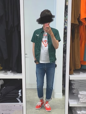 「BIG SMITH（ビッグスミス）のアイテム（パンツ）」を使った、Yさん（メンズ・180cm）の夏コーディネート