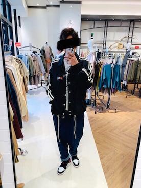 「DIESEL（ディーゼル）のアイテム（ナイロンジャケット）」を使った、Yさん（メンズ・180cm）の冬コーディネート
