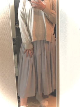 「RAY CASSIN（レイカズン）のアイテム（シャツワンピース）」を使った、shellkoさん（レディース・165cm）の冬コーディネート