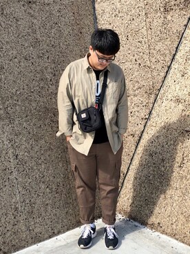 「Roots Canadaのアイテム（トップス）」を使った、71N8OIさん（メンズ・170cm）の冬コーディネート