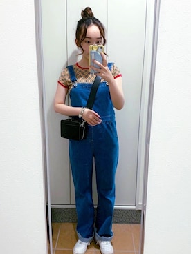 「Heather（ヘザー）のアイテム（サロペット/オーバーオール）」を使った、みゆうさん（レディース・151cm）の夏コーディネート