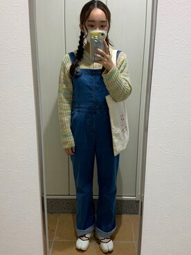 「Heather（ヘザー）のアイテム（サロペット/オーバーオール）」を使った、みゆうさん（レディース・151cm）の秋コーディネート