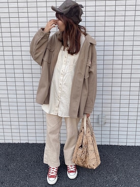 「FREE'S MART（フリーズマート）のアイテム（帽子）」を使った、-さん（レディース・160cm）の冬コーディネート