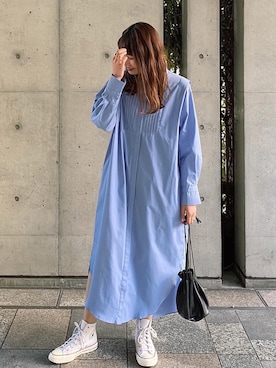 「アントマリーズ」｜「アイテム（シャツワンピース）」を使った、RIHOさん（レディース・160cm）の冬コーディネート