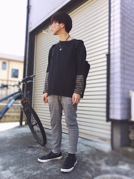 「TAKEO KIKUCHI（タケオキクチ）のアイテム（アクセサリー）」を使った、ウナキチさん（メンズ・168cm）の春コーディネート