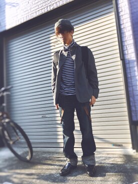 「URBAN RESEARCH（アーバンリサーチ）のアイテム（ハンチング/ベレー帽）」を使った、ウナキチさん（メンズ・168cm）の春コーディネート