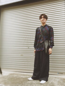 「tk.TAKEO KIKUCHI（ティーケータケオキクチ）のアイテム（その他シューズ）」を使った、ウナキチさん（メンズ・168cm）の秋コーディネート