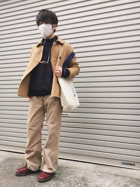 「アイテム（ジャージ）」を使った、ウナキチさん（メンズ・168cm・10代）の冬コーディネート