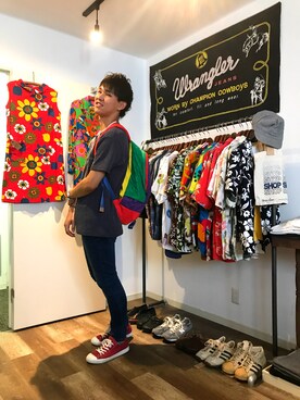 「NIKE(ナイキ)のアイテム(ショルダーバッグ)」を使った、さかもんさん(メンズ・181cm)の夏コーディネート