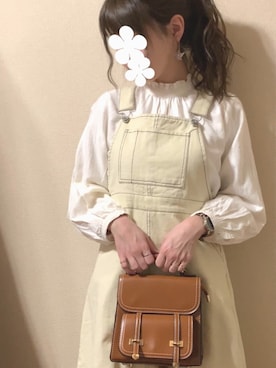 「RETRO GIRL（レトロガール）のアイテム（ジャンパースカート）」を使った、シュガーラブ⑅さん（レディース・157cm）の春コーディネート