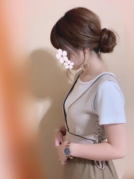 「one after another NICE CLAUP（ワンアフターアナザーナイスクラップ）のアイテム（アクセサリー）」を使った、シュガーラブ⑅さん（レディース・157cm）の夏コーディネート
