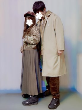 「kutir（クティール）のアイテム（ステンカラーコート）」を使った、シュガーラブ⑅さん（レディース・157cm）の冬コーディネート