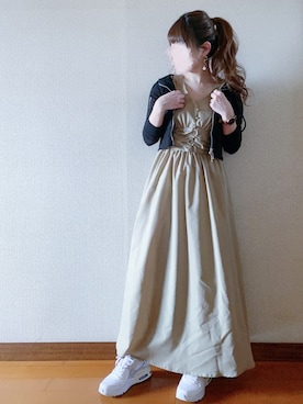 「fifth（フィフス）のウエストギャザーロングワンピース（ワンピース）」を使った、シュガーラブ⑅さん（レディース・157cm）の春コーディネート