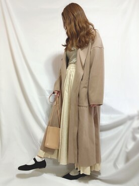 「GRL（グレイル）のリバーロングコート（その他アウター）」を使った、シュガーラブ⑅さん（レディース・157cm）の秋コーディネート