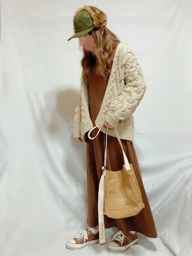 「AVAN LILY（アヴァンリリィ）のアイテム（ワンピース/ドレス）」を使った、シュガーラブ⑅さん（レディース・157cm）の秋コーディネート