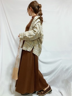 「AVAN LILY（アヴァンリリィ）のアイテム（ワンピース/ドレス）」を使った、シュガーラブ⑅さん（レディース・157cm）の秋コーディネート