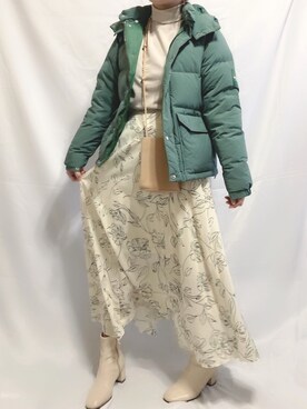 「GU（ジーユー）のアイテム（トップス、ベージュ系）」を使った、シュガーラブ⑅さん（レディース・157cm）の冬コーディネート
