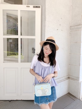 「gracegift（グレースギフト）のアイテム（バッグ）」を使った、北門林志玲さん（レディース・162cm）の春コーディネート