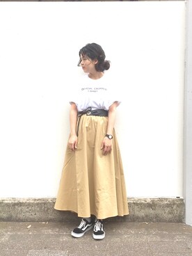 KAWANAKA AYUMIさんの「チノボリュームスカート」を使ったコーディネート