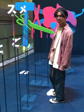 「neonsign」｜「アイテム（ハンチング/ベレー帽）」を使った、kokさん（メンズ・166cm）の夏コーディネート