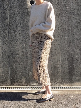 「アイテム（バレエシューズ）」を使った、Aさん（レディース・156cm）の秋コーディネート