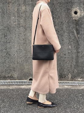 「リブニットパンツ」｜「アイテム（ワンピース/ドレス）」を使った、Aさん（レディース・156cm）の冬コーディネート