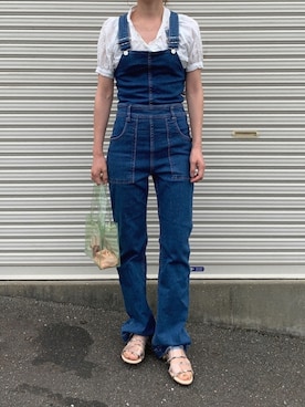 「ラメ」｜「アイテム（オールインワン・サロペット）」を使った、Aさん（レディース・156cm）の夏コーディネート