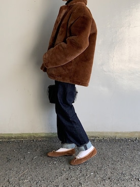 「MERCI（メルシー）のアイテム（ジャケット/アウター）」を使った、Aさん（レディース・156cm）の冬コーディネート